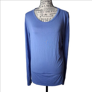 Womens Maevn Undercool Large Blue Long Sleeve Top